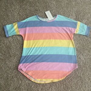 NWT Striped Pastel Top